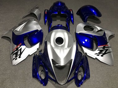 Cheap 2008-2020 Suzuki GSXR 1300 Motorcycle Fairings - Glossy Silver and Blue