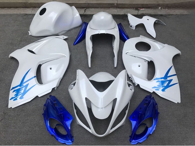 2008-2020 Suzuki GSXR 1300 Motorcycle Fairings - Glossy White Blue