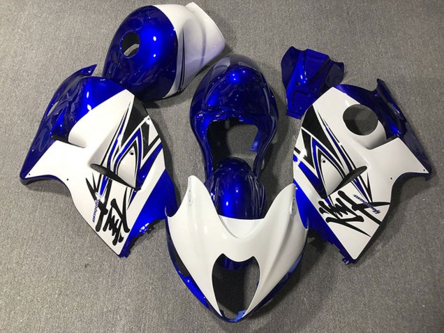 1996-2007 Suzuki GSXR 1300 Motorcycle Fairings - Glossy White Deep Blue