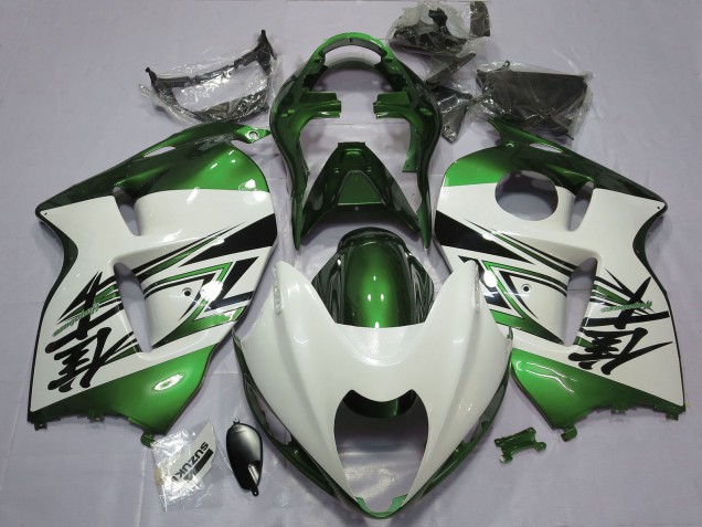 1996-2007 Suzuki GSXR 1300 Motorcycle Fairings - Glossy White Green