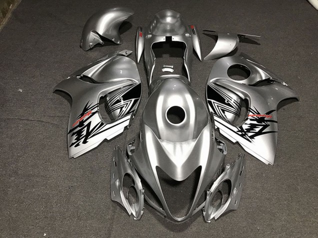 2008-2020 Suzuki GSXR 1300 Motorcycle Fairings - Liquid Silver Red
