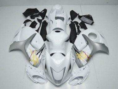 Cheap 2008-2020 Suzuki GSXR 1300 Motorcycle Fairings - White Silver Yellow