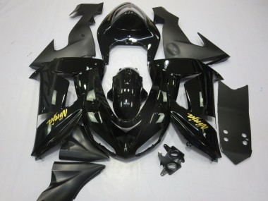 Cheap 2006-2007 Kawasaki ZX10R Motorcycle Fairings - Glossy Black Matte Black and Gold