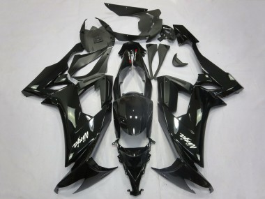 Cheap 2008-2010 Kawasaki ZX10R Motorcycle Fairings - Glossy Black Matte Black White Decal