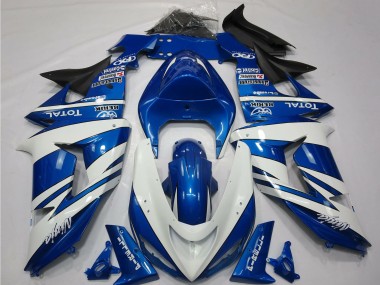 Cheap 2006-2007 Kawasaki ZX10R Motorcycle Fairings - Blue White Black