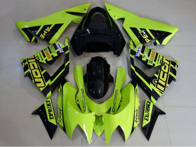 2004-2005 Kawasaki ZX10R Motorcycle Fairings - Custom High Viz Yellow
