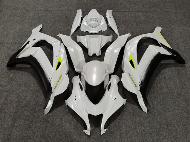 2016-2020 Kawasaki ZX10R Motorcycle Fairings - Pearl White Yellow Matte Black