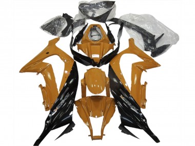Cheap 2011-2015 Kawasaki ZX10R Motorcycle Fairings - Dark Orange Glossy Black