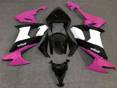 Cheap 2008-2010 Kawasaki ZX10R Motorcycle Fairings - Glossy Pink Black and White