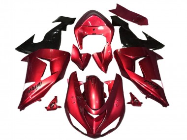 Cheap 2006-2007 Kawasaki ZX10R Motorcycle Fairings - Red Glossy Black