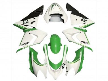 Cheap 2004-2005 Kawasaki ZX10R Motorcycle Fairings - Glossy White Green
