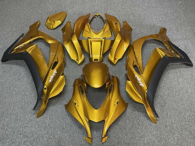 Cheap 2016-2020 Kawasaki ZX10R Motorcycle Fairings - Gold Black White Ninja