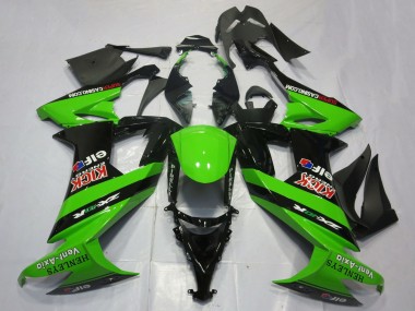 Cheap 2008-2010 Kawasaki ZX10R Motorcycle Fairings - Green Black Red Kick Elf Henleys Vent-Axia