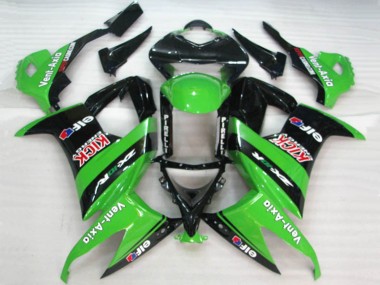 Cheap 2008-2010 Kawasaki ZX10R Motorcycle Fairings - Green Black Red Kick Elf Vent-Axia