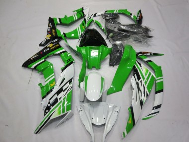 Cheap 2011-2015 Kawasaki ZX10R Motorcycle Fairings - White Green Yellow Black Maxxis Dunlop