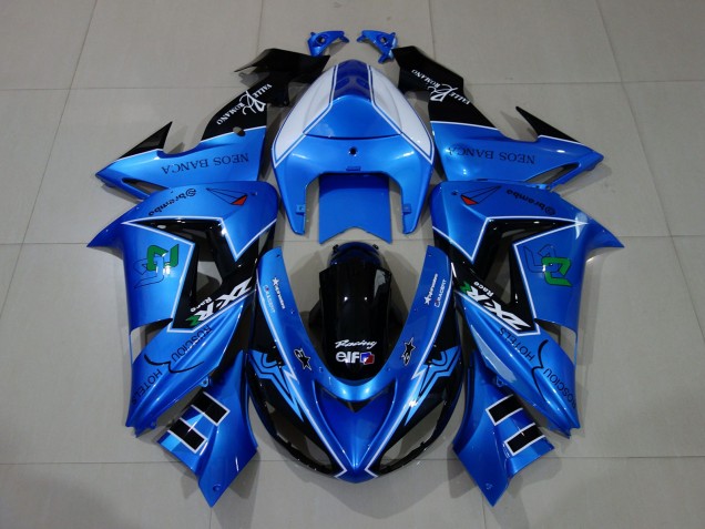 2006-2007 Kawasaki ZX10R Motorcycle Fairings - Liquid Blue Glossy Black