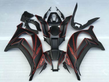 Cheap 2011-2015 Kawasaki ZX10R Motorcycle Fairings - Matte Black Red