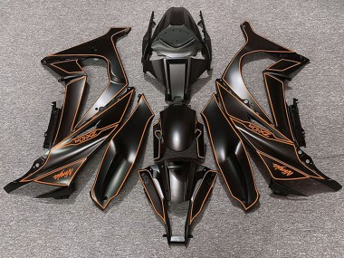 Cheap 2011-2015 Kawasaki ZX10R Motorcycle Fairings - Matte Black Orange Lining