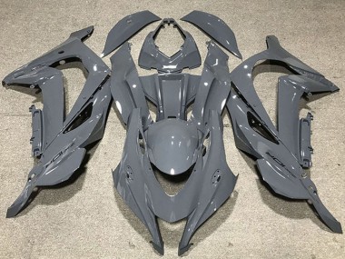 Cheap 2016-2020 Kawasaki ZX10R Motorcycle Fairings - Nardo Grey Black Logo