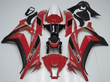 Cheap 2011-2015 Kawasaki ZX10R Motorcycle Fairings - White Red Glossy Black OEM Style