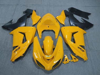 Cheap 2006-2007 Kawasaki ZX10R Motorcycle Fairings - Yellow Black Ninja