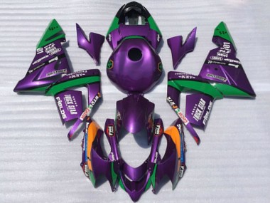 Cheap 2004-2005 Kawasaki ZX10R Motorcycle Fairings - Purple and Green Trick Star