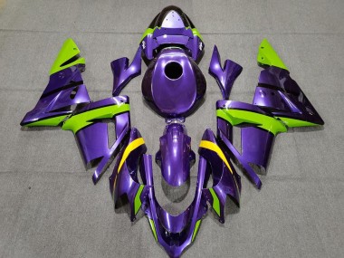 Cheap 2004-2005 Kawasaki ZX10R Motorcycle Fairings - Purple Green and Yellow