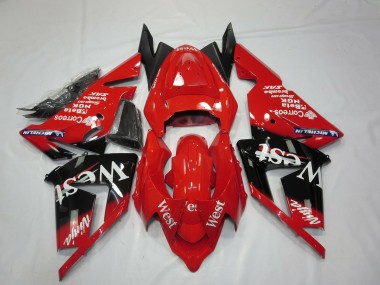 Cheap 2004-2005 Kawasaki ZX10R Motorcycle Fairings - Red West