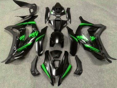 Cheap 2016-2020 Kawasaki ZX10R Motorcycle Fairings - Matte Black Green Ninja