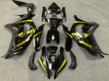 Cheap 2016-2020 Kawasaki ZX10R Motorcycle Fairings - Matte Black Yellow Ninja