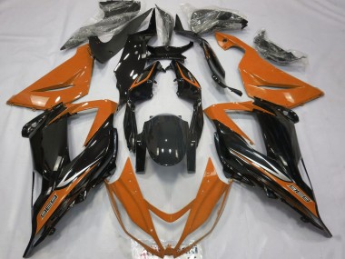 Cheap 2013-2018 Kawasaki ZX6R Motorcycle Fairings - Orange Glossy Black