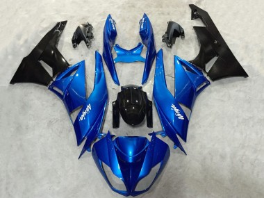 Cheap 2009-2012 Kawasaki ZX6R Motorcycle Fairing - Blue Glossy Black