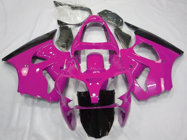 2000-2002 Kawasaki ZX6R Motorcycle Fairings - Pink Glossy Black