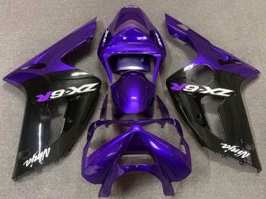 Cheap 2003-2004 Kawasaki ZX6R Motorcycle Fairings - Purple Glossy Black