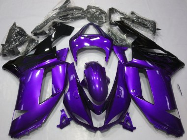 Cheap 2007-2008 Kawasaki ZX6R Motorcycle Fairings - Glossy Purple Black