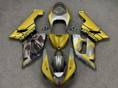 Cheap 2005-2006 Kawasaki ZX6R Motorcycle Fairings - Gold Silver