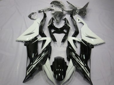 Cheap 2013-2018 Kawasaki ZX6R Motorcycle Fairings - White Glossy Black