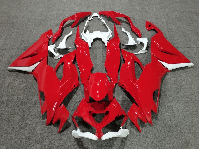 2019-2022 Kawasaki ZX6R Motorcycle Fairings - White Red