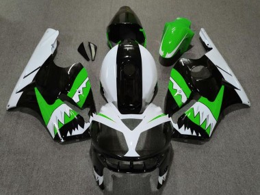 Cheap 2002-2006 Kawasaki ZX12R Motorcycle Fairings - Green Black White Shark