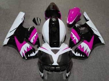 Cheap 2002-2006 Kawasaki ZX12R Motorcycle Fairings - Pink Black White Shark