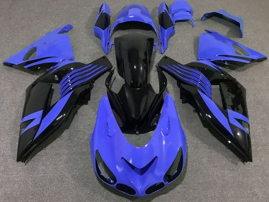 Cheap 2006-2011 Kawasaki ZX14R Motorcycle Fairings - Blue Glossy Black