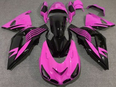Cheap 2006-2011 Kawasaki ZX14R Motorcycle Fairings - Pink Glossy Black