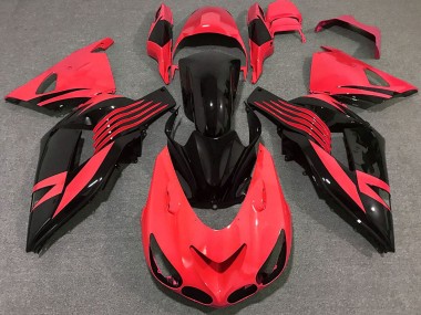 Cheap 2006-2011 Kawasaki ZX14R Motorcycle Fairing - Red Glossy Black