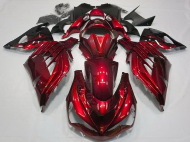 Cheap 2012-2024 Kawasaki ZX14R Motorcycle Fairing - Red Glossy Black