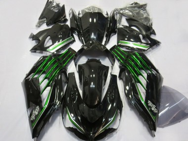 Cheap 2012-2024 Kawasaki ZX14R Motorcycle Fairings - Glossy Black Green
