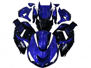 Cheap 2006-2011 Kawasaki ZX14R Motorcycle Fairings - Blue Glossy Black White Ninja