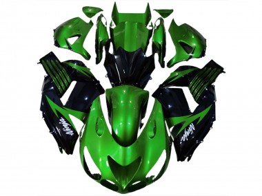 Cheap 2006-2011 Kawasaki ZX14R Motorcycle Fairing - Green Glossy Black White Ninja