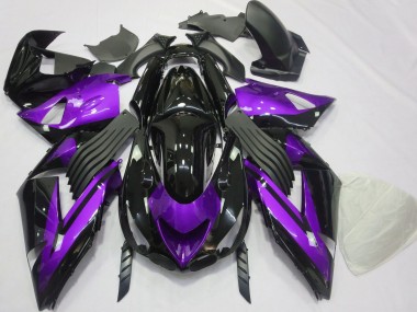 Cheap 2006-2011 Kawasaki ZX14R Motorcycle Fairings - Purple Glossy Black