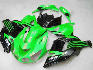 Cheap 2012-2024 Kawasaki ZX14R Motorcycle Fairings - Green Glossy Black White Ninja