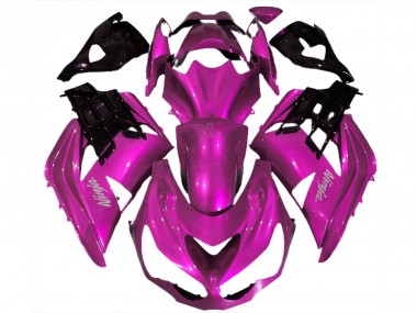 Cheap 2012-2024 Kawasaki ZX14R Motorcycle Fairings - Hot Pink Black